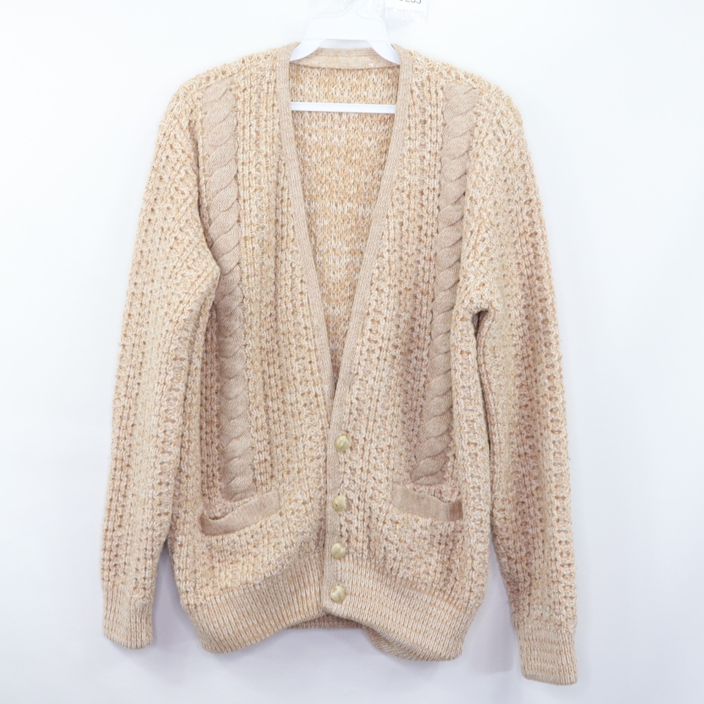 Vtg 50s Womens Medium Cowichan Cardigan Sweater